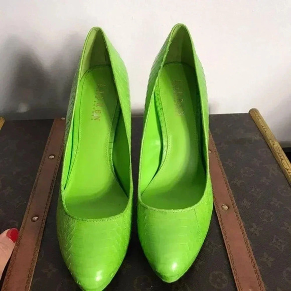 Ralph Lauren Leather Snake Skin Women’s Shoes - Picture 1 of 13
